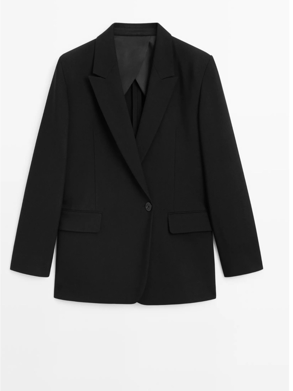 NWOT Massimo Dutti Black Single-Button Tailored Blazer